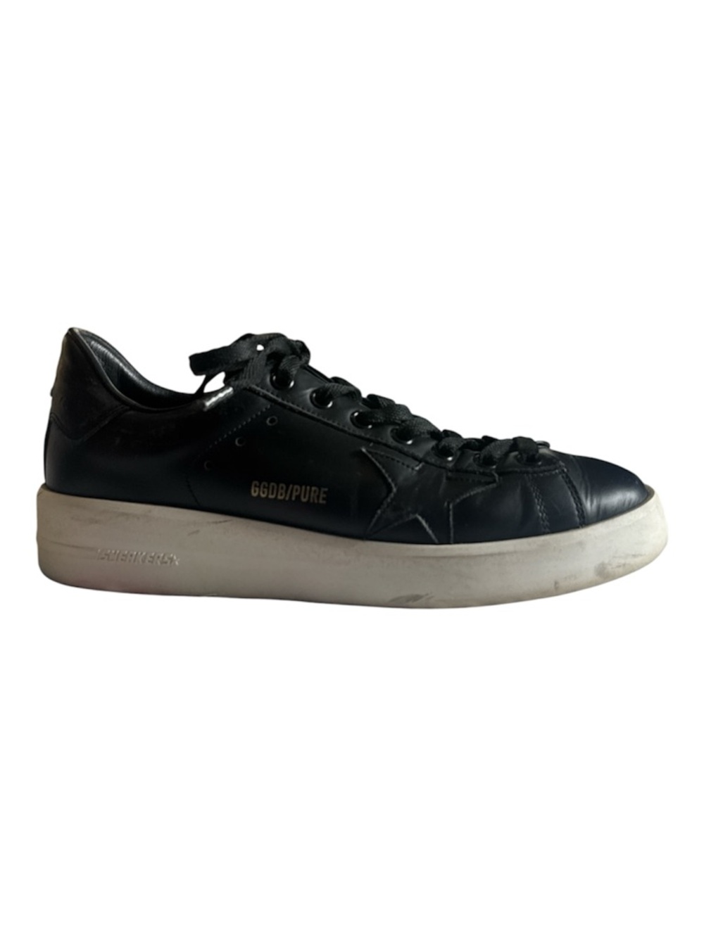 Golden Goose Pure Star Black Leather Sneakers- Size 37 / 7. - Picture 2 of 10
